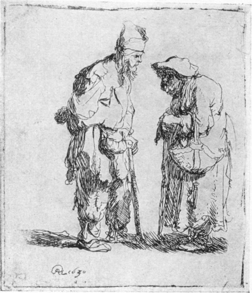 7, I. BEGGAR MAN AND BEGGAR WOMAN CONVERSING. 1630. B. 164