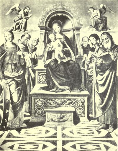 Madonna and Child, with Saints.