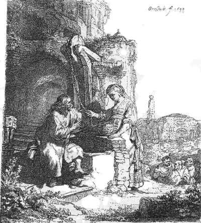 Abb. 46. Christus und die Samariterin (mit der Ruine)
