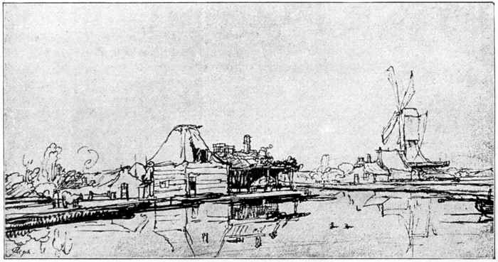 Abb. 105. Landschaft mit Häusern am Wasser
