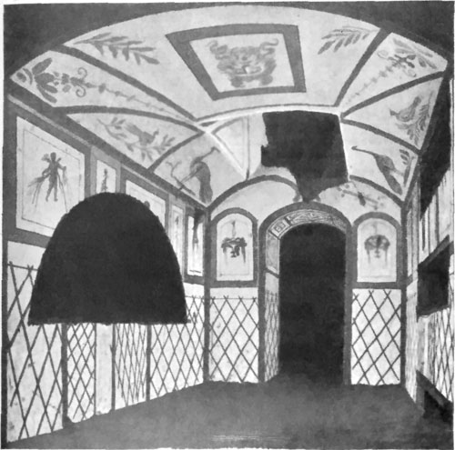 FIG. 17.—CHAMBER IN CATACOMBS, SHOWING WALL DECORATION.