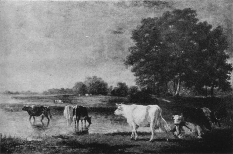 Landscape with Cattle. Constant Troyon, 1810-1865