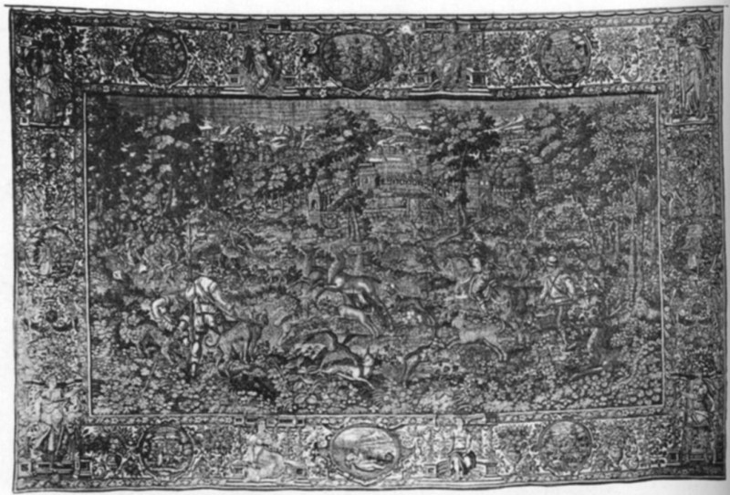 Tapestry, Hunting Scenes. Flemish, about 1600