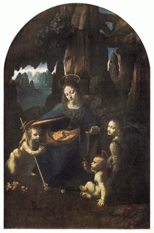 PLATE V.—LEONARDO DA VINCI THE VIRGIN OF THE ROCKS National Gallery, London