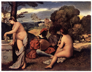 PLATE XIII.—GIORGIONE VENETIAN PASTORAL Louvre, Paris