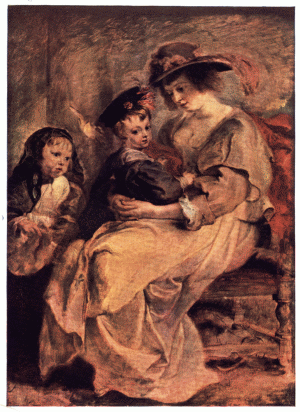 PLATE XXIV.—RUBENS PORTRAIT OF HÉLÈNE FOURMENT, THE ARTIST'S SECOND WIFE, AND TWO CHILDREN Louvre, Paris