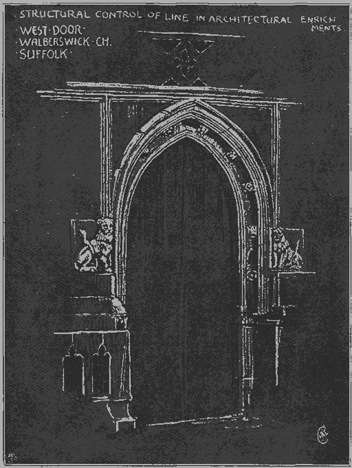 Structural Control of Line in Architectural Enrichments West Door Walberswick Ch. Suffolk