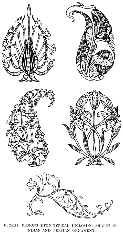 Floral Designs Upon Typical Inclosing Shapes of Indian and Persian Ornament.