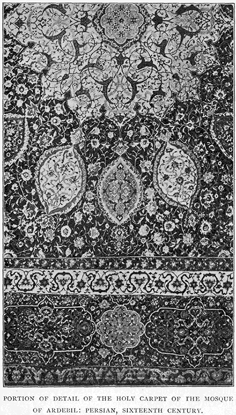 Portion of Detail of the Holy Carpet of the Mosque of Ardebil: Persian, Sixteenth Century.