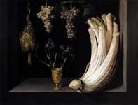 Still Life with Cardoon, Francolin, Grapes and Irises