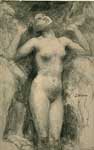 Nude standing woman